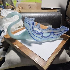 Rare Large Vintage Ozark Sooner glass long bowl Swan.